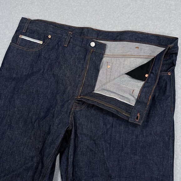 Luxire Custom Clothing Selvedge Jeans Mens 48 x 29 Loose Tapered Dark Denim $150 - Picture 11 of 13